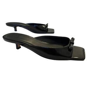 NWOB Steve Madden Meme Bow Detailed Kitten Heel Sandals Sz 7 Square Toe Y2K 90s